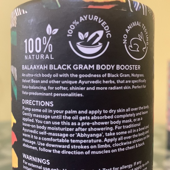 Iyura Ayurveda Balaayah Black Gram Body Booster Oil New! - Picture 3 of 6